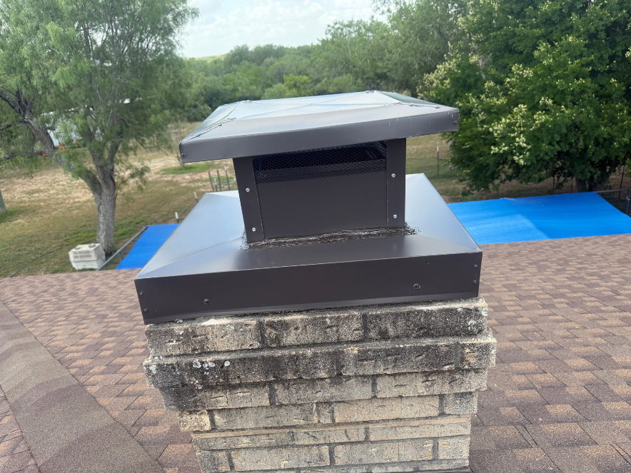Dark cap on light colored brick